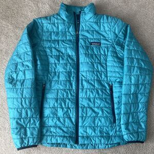 Patagonia Nano Puff Jacket Women Medium Teal Blue Lightweight Primaloft Packable
